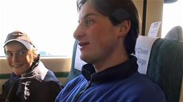 Tao and James on the 10:10 train from Newton Abbot to Taunton